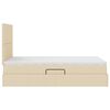 vidaXL Tárolós Ágy matracmal fejtámlával Krém 120 x 200 cm Műbőr