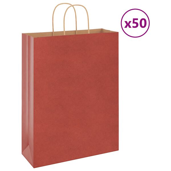vidaXL 50 db piros pap&iacute;rzacsk&oacute;k foganty&uacute;kkal 32x12x42 cm