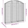 vidaXL íves horganyzott vas gabion kosár 150x30x140/160 cm