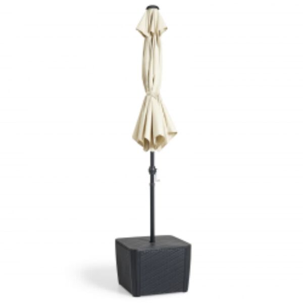 Keter Luzon Plus grafitszürke kerti kisasztal napernyőlyukkal