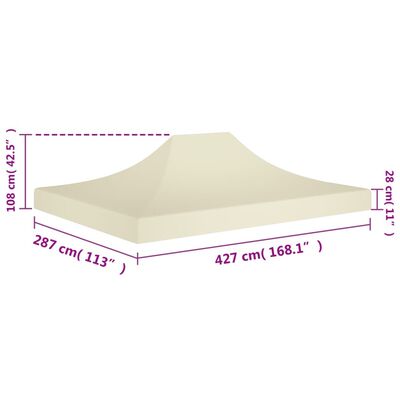 vidaXL krémszínű tető partisátorhoz 4,5 x 3 m 270 g/m²