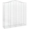 vidaXL 7 db &iacute;ves horganyzott vas gabion kos&aacute;r 200x50x200/220 cm