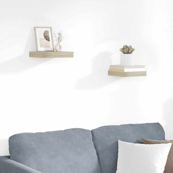 vidaXL 2 db t&ouml;lgysz&iacute;nű MDF lebegő fali polc 23 x 23,5 x 3,8 cm
