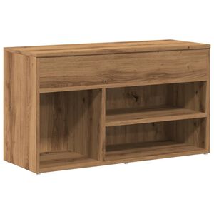 vidaXL k&eacute;zműves t&ouml;lgy sz&iacute;nű szerelt fa cipőt&aacute;rol&oacute; pad 80 x 30 x 45 cm