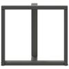 vidaXL 2 db antracitsz&uuml;rke, T-alak&uacute; ac&eacute;l &eacute;tkezőasztal l&aacute;b 70x35x(72-73) cm