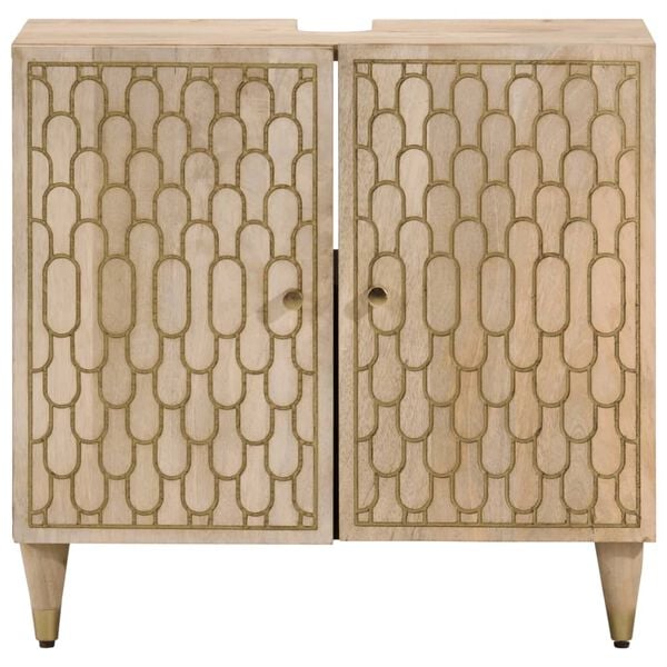 vidaXL t&ouml;m&ouml;r mang&oacute;fa f&uuml;rdőszobai mosd&oacute;szekr&eacute;ny 62 x 33 x 58 cm