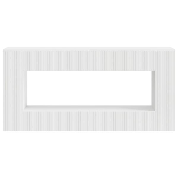 vidaXL Konzolasztal Cs&iacute;kos Feh&eacute;r 155 x 29 x 74 cm M&eacute;rn&ouml;ki fa