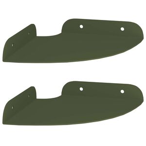 vidaXL Lebegő polc polcokkal t&aacute;rol&oacute;val 2 pcs Olajz&ouml;ld 15 x 15 x 2 cm