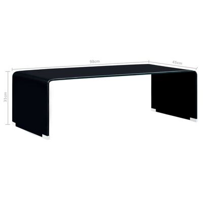 vidaXL fekete edzett üveg dohányzóasztal 98 x 45 x 31 cm