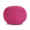 vidaXL k&eacute;zzel k&ouml;t&ouml;tt r&oacute;zsasz&iacute;n pamut puff 50 x 35 cm