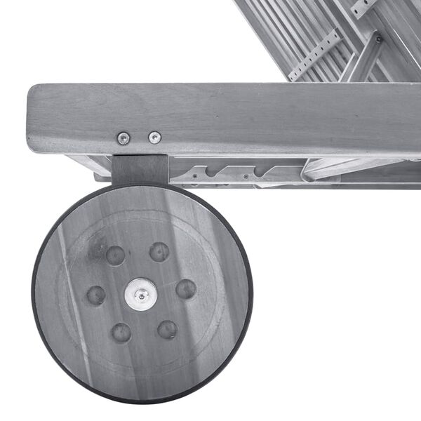 vidaXL 2 szem&eacute;lyes sz&uuml;rke t&ouml;m&ouml;r ak&aacute;cfa kerti napoz&oacute;&aacute;gy p&aacute;rn&aacute;val