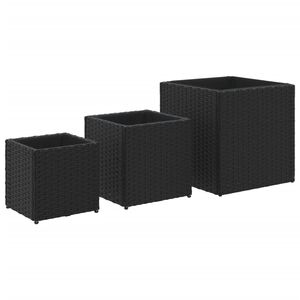 vidaXL 3 db fekete polyrattan kerti &uuml;ltetől&aacute;da