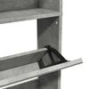 vidaXL betonsz&uuml;rke 4 szintes cipőszekr&eacute;ny t&uuml;k&ouml;rrel 63 x 17 x 134 cm
