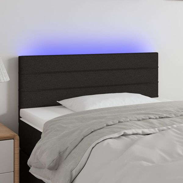 vidaXL fekete sz&ouml;vet LED-es fejt&aacute;mla 90x5x78/88 cm