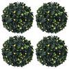 vidaXL 4 db z&ouml;ld mesters&eacute;ges boxwood g&ouml;mb&ouml;k LED f&eacute;nyekkel 12 cm
