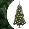 vidaXL Műkar&aacute;csonyfa g&ouml;mbbel 120 cm 150 LED Meleg feh&eacute;r PVC Z&ouml;ld