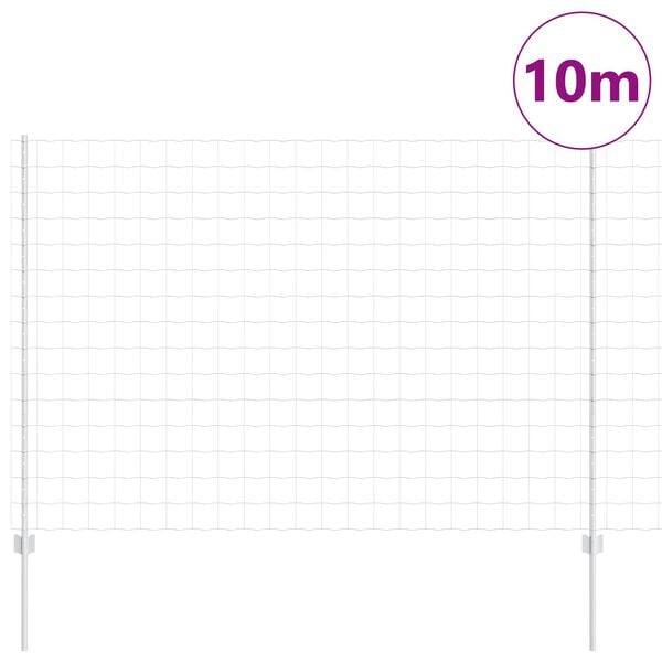 vidaXL Ker&iacute;t&eacute;s oszlopokkal Ez&uuml;st 1,6 x 10 m Ac&eacute;l