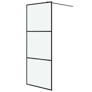 vidaXL fekete ESG tej&uuml;veg zuhanyfal k&uuml;sz&ouml;b n&eacute;lk&uuml;li zuhanyhoz 80x195 cm