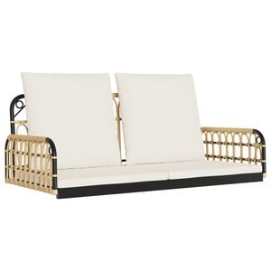 vidaXL polirattan &eacute;s ac&eacute;l hintapad p&aacute;rn&aacute;kkal 105 x 58 x 38 cm