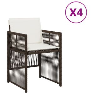 vidaXL 4 db barna polyrattan kerti sz&eacute;k p&aacute;rn&aacute;val