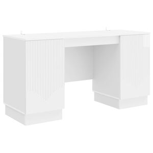 vidaXL Asztal Magasf&eacute;nyű Feh&eacute;r 142,5 x 50 x 75 cm Szerelt Fa