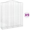 vidaXL 9 db &iacute;ves horganyzott vas gabion kos&aacute;r 200x50x220/240 cm