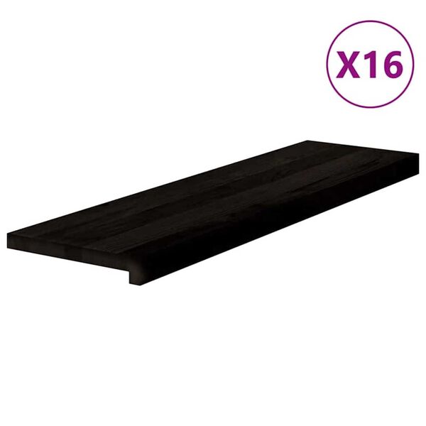 vidaXL l&eacute;pcsőfokok 16 db s&ouml;t&eacute;tbarna 90x25x2 cm t&ouml;m&ouml;r fa t&ouml;lgyfa