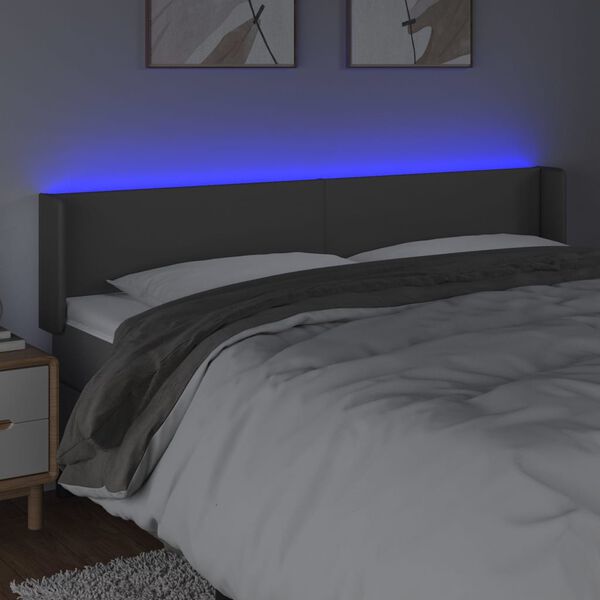 vidaXL sz&uuml;rke műbőr LED-es fejt&aacute;mla 163x16x78/88 cm