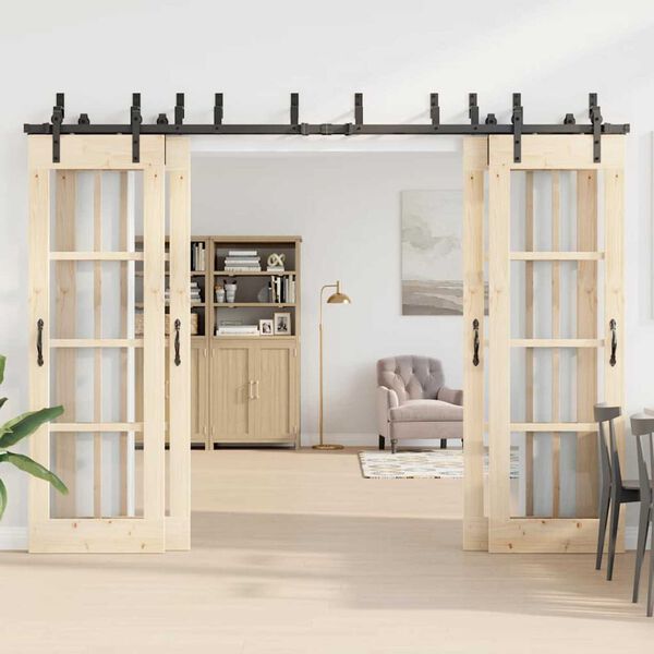 vidaXL fekete ac&eacute;l tol&oacute;ajt&oacute; f&eacute;mszerel&eacute;k k&eacute;szlet 305 cm