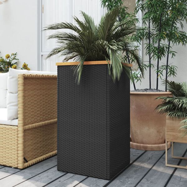 vidaXL fekete polyrattan &uuml;ltetől&aacute;da 40 x 40 x 80 cm