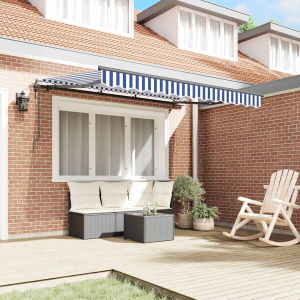 vidaXL Beh&uacute;zhat&oacute; napellenző K&eacute;k 250 x 200 cm sz&ouml;vet