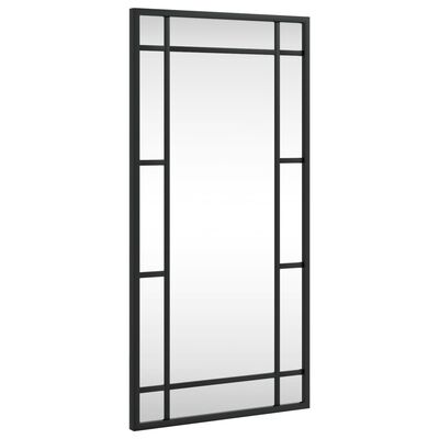 vidaXL fekete téglalap alakú vas fali tükör 30 x 60 cm