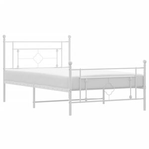 vidaXL feh&eacute;r f&eacute;m &aacute;gykeret fej- &eacute;s l&aacute;bt&aacute;ml&aacute;val 107 x 203 cm