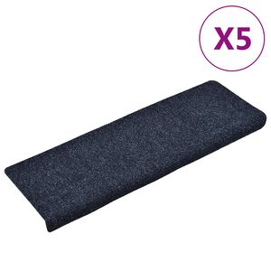 vidaXL 5 db &ouml;ntapad&oacute;s l&eacute;pcsőszőnyeg 65 x 21 x 4 cm antracit t&eacute;glalap alak&uacute; sz&eacute;llel