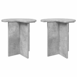 vidaXL Oldal asztal 2 db Betonsz&uuml;rke &Oslash; 39 x 38 cm Szerelt Fa