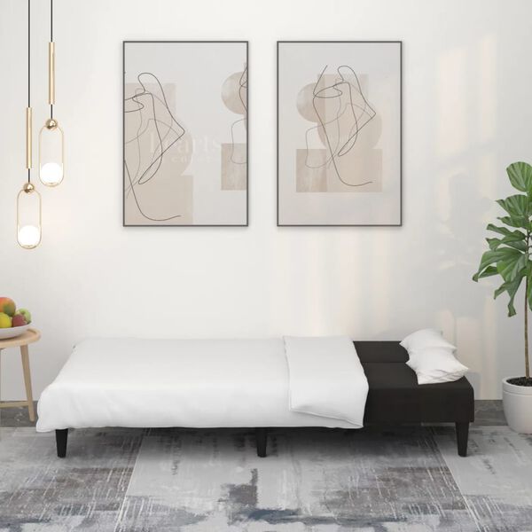 vidaXL k&eacute;tszem&eacute;lyes fekete mikrosz&aacute;las sz&ouml;vet kanap&eacute;&aacute;gy