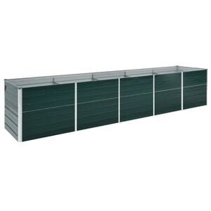 vidaXL z&ouml;ld horganyzott ac&eacute;l kerti magas&aacute;gy&aacute;s 400 x 80 x 45 cm
