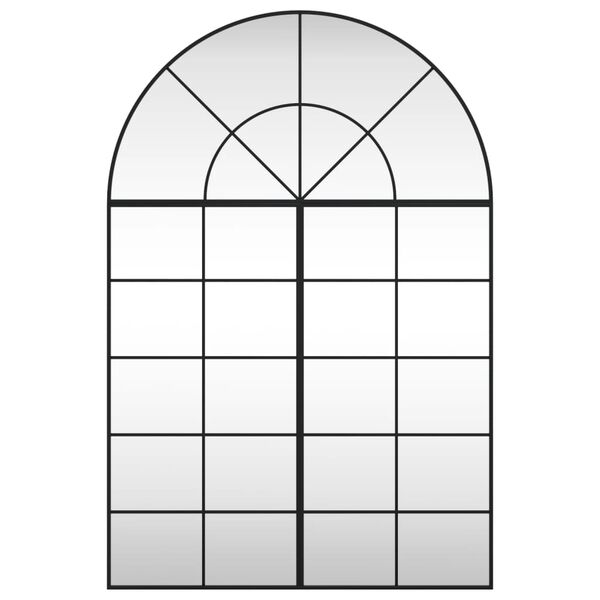 vidaXL fekete ívelt vas fali tükör 100x150 cm