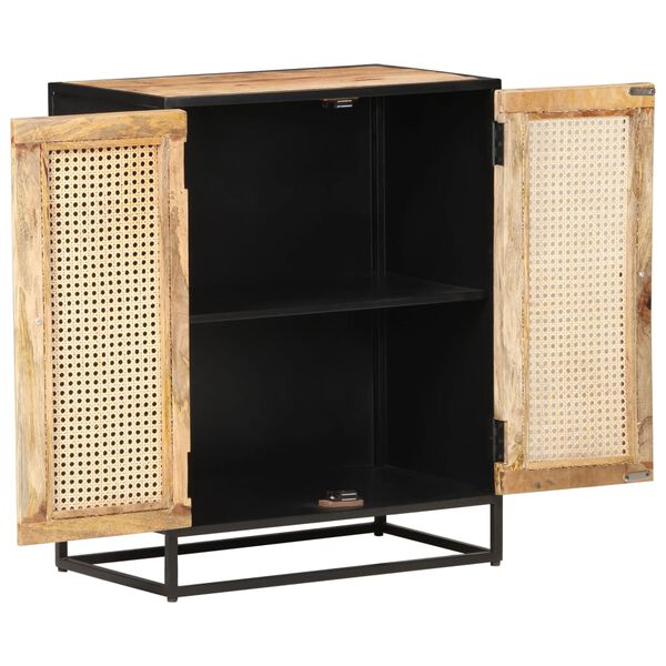 vidaXL nyers mang&oacute;fa &eacute;s term&eacute;szetes n&aacute;d t&aacute;lal&oacute;szekr&eacute;ny 60 x 35 x 75 cm