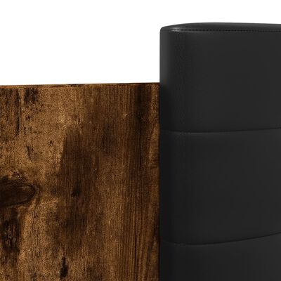 vidaXL füstös tölgy színű szerelt fa ágykeret fejtámlával 120x200 cm