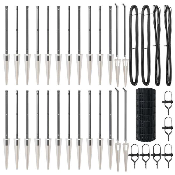 vidaXL Ker&iacute;t&eacute;s oszlopokkal Sz&uuml;rke 0,6 x 50 m Ac&eacute;l &eacute;s PVC