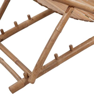 vidaXL bambusz napozószék lábtartóval