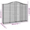 vidaXL 6 db íves horganyzott vas gabion kosár 200x30x140/160 cm