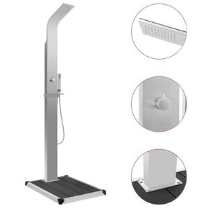 vidaXL k&uuml;lt&eacute;ri WPC &eacute;s rozsdamentes ac&eacute;l zuhany zuhanyt&aacute;lc&aacute;val