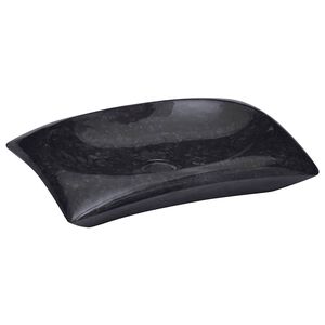 vidaXL fekete m&aacute;rv&aacute;ny mosd&oacute;kagyl&oacute; 50 x 35 x 10 cm