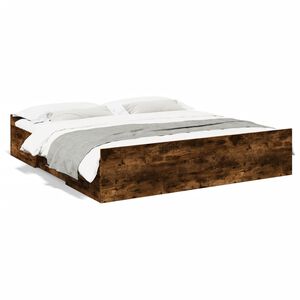 vidaXL f&uuml;st&ouml;s t&ouml;lgy sz&iacute;nű szerelt fa &aacute;gykeret fi&oacute;kokkal 200 x 200 cm