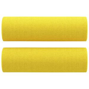 vidaXL 2 db világossárga szövet díszpárna Ø15x50 cm