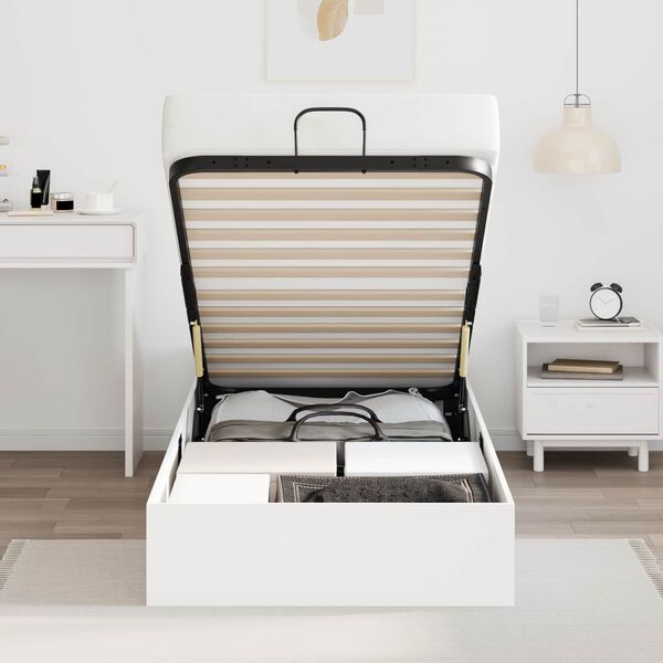 vidaXL Ottom&aacute;n &Aacute;gykeret t&aacute;rol&oacute;val Feh&eacute;r 80,5 x 200 cm M&eacute;rn&ouml;ki fa