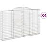 vidaXL 4 db &iacute;ves horganyzott vas gabion kos&aacute;r 300x30x180/200 cm