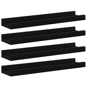 vidaXL 4 db fekete fali polc 40 x 9 x 3 cm